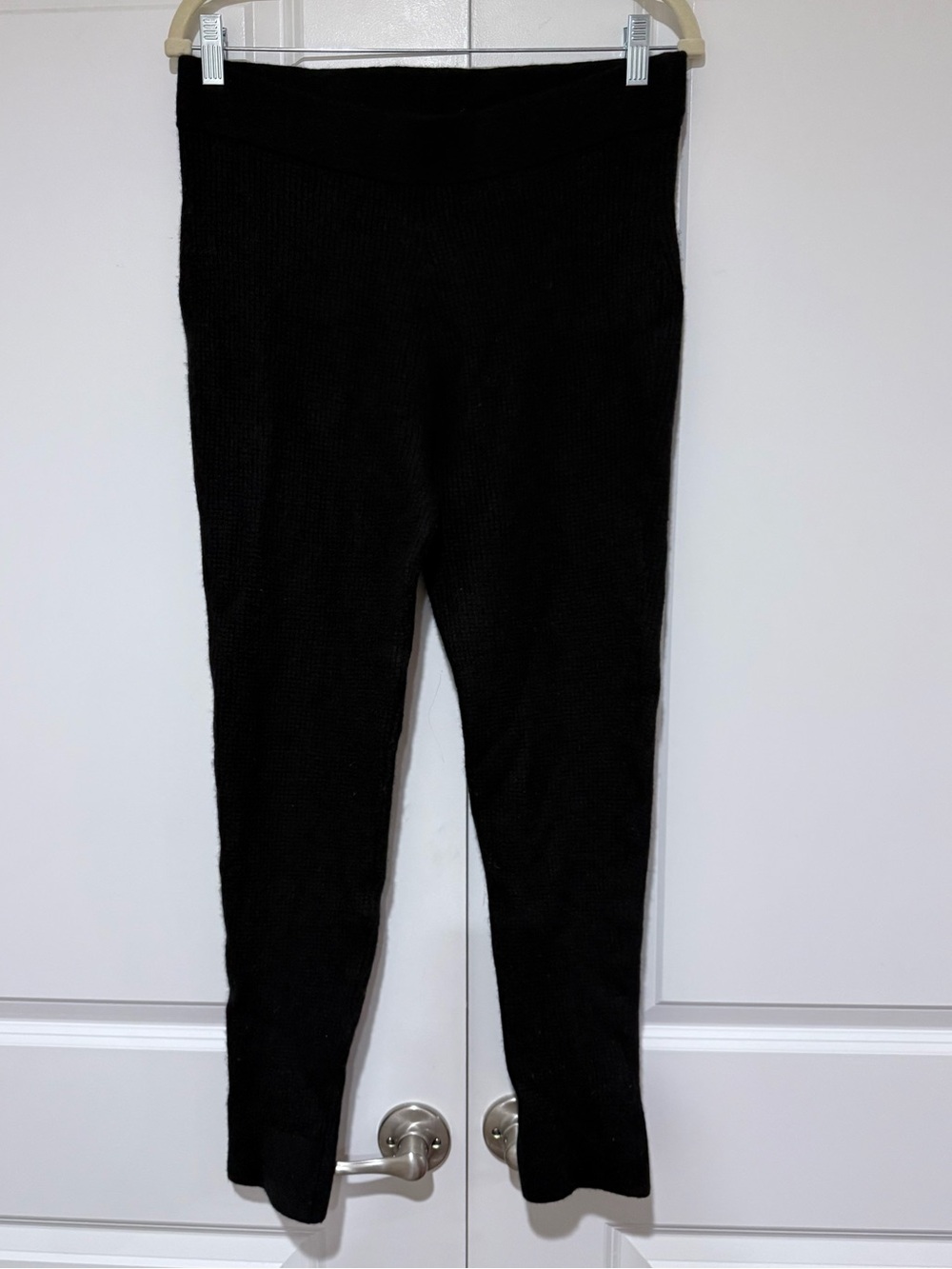 J. Crew Black Featherweight 💯% Cashmere Waffle Leggings